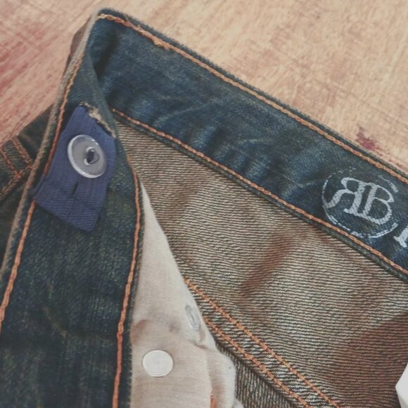 RUSTIC BLUE Brand 18 Boys Bootcut Denim Jeans Vintage Tint Adjustable Waist NWT - Picture 9 of 14